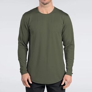 Bylt Premium Basics Drop Cut Long Sleeve Olive Green Shirt Size Large